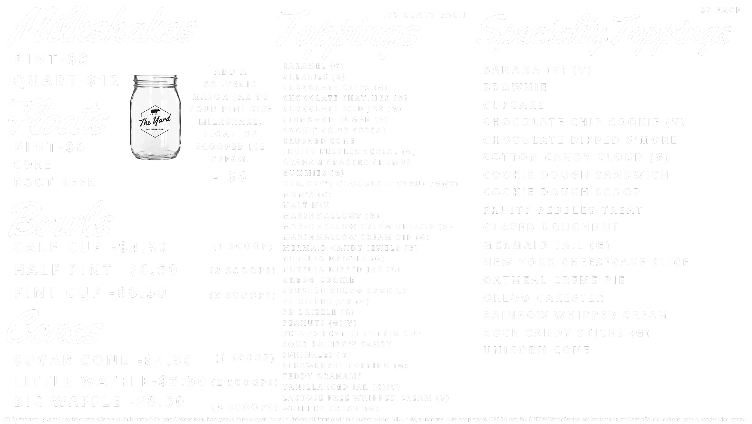 Kansas City, Missouri Menu Ads — The Yard Milkshake Bar - As seen
